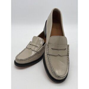G.H. Bass Womens Beige & Black Leather Penny Loafers Size 6